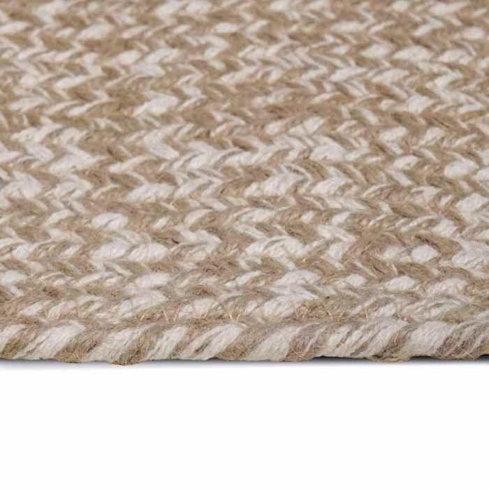 Tapis de zone - MAISON EXCLUSIVE - 200 x 290 cm - 100% jute - Naturel et blanc - Rectangulaire