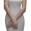 Long Wedding Gloves Tulle Pearl Gloves Vintage Women’s Bridal Gloves Dinner Party