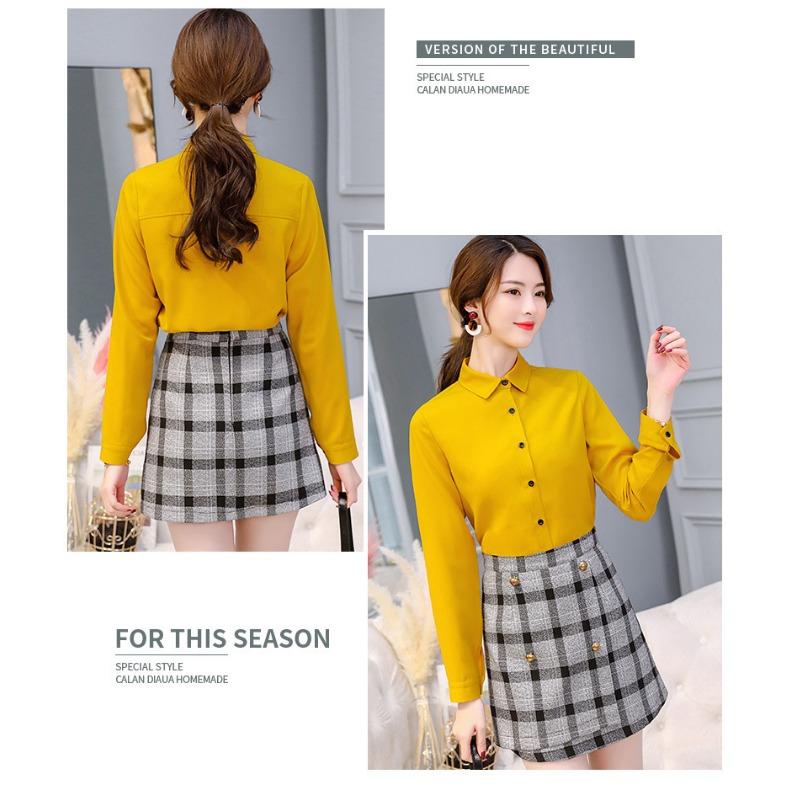 HNXC Spring Summer Fitted White Shirt for Women, Long-sleeved Student Professional Wear, Workwear Base Shirt, Work Clothes