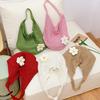 New Large Capacity Knitted Shoulder Bag Flower Summer Beach Leisure Vacation Beach Bag Women's Daily Shopper Totes