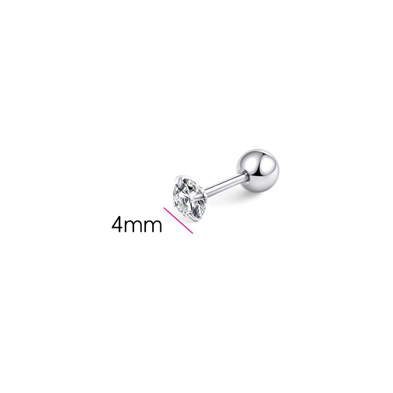 Silver Needle Shiny Zircon Stud Earrings Women Style Cute Sweet Jewelry Accessories Simple  Jewelry Accessories