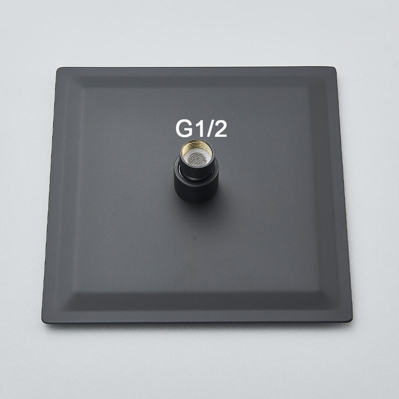 Stainless Steel Black Shower Head 8/10/12 Inch Chrome Rainfall Bath Head Wall Mounted Bathroom Accessories