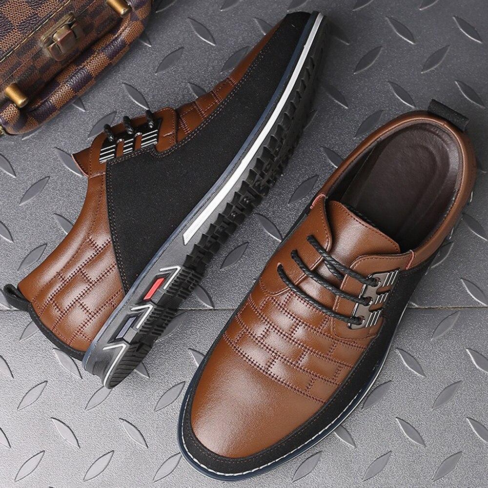 Men Leather Casual Shoes Comfortable Office Shoes  New Fashion Black Walking Party Dress Shoes Casual Sneakers Men Shoes
