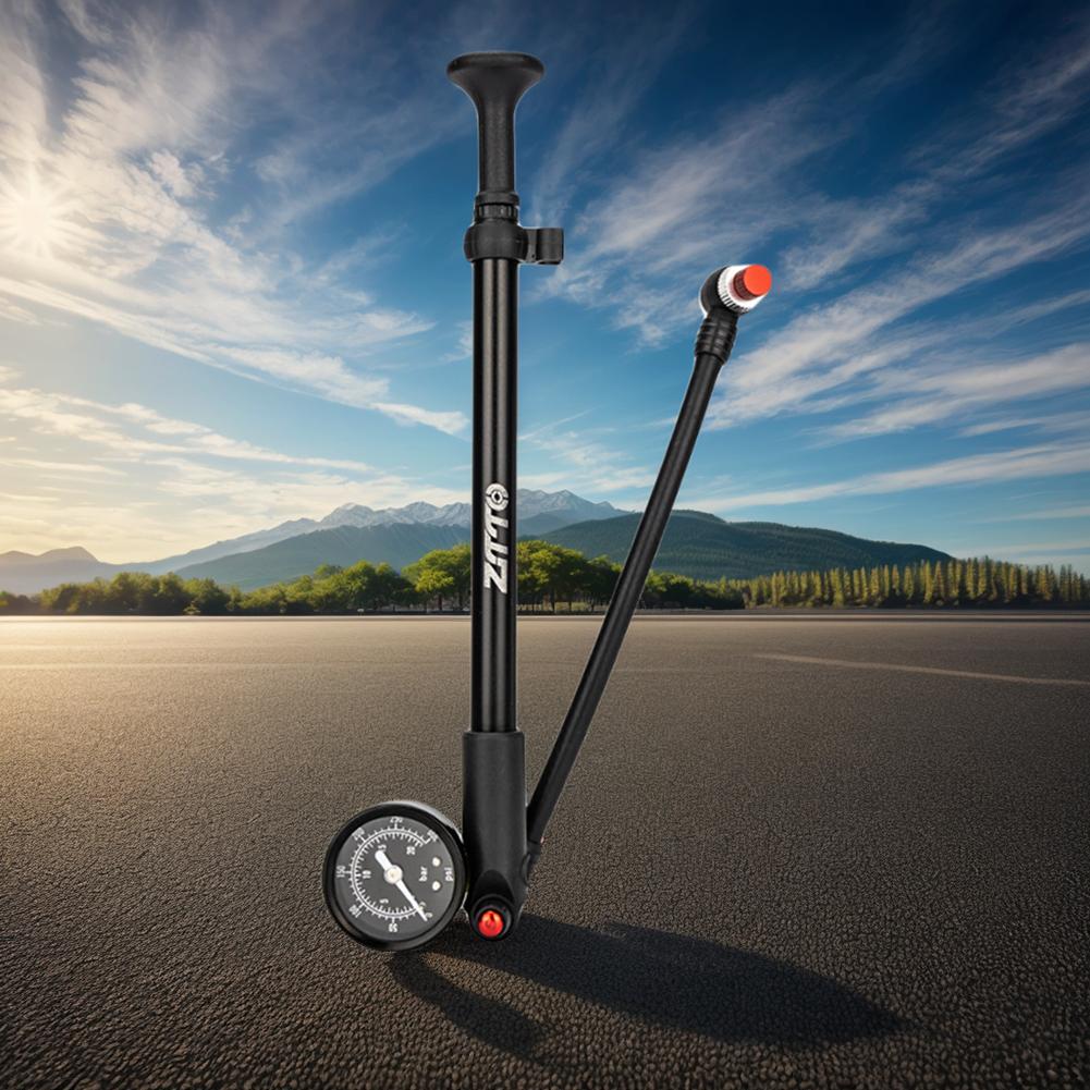 300PSI Bicycle Air Pump with Gauge MTB Bike Shock Pump High Pressure Bike Tire Air Pump for Mountain Bike Front/Rear Suspension