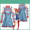 Sweet Dada Circus Clown Costume Halloween Cosplay Horror Doll Maid Dress Revival Set