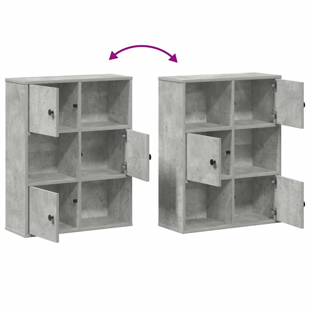 Bookshelf Concrete Grey 60 x 24 x 76.5 cm Engineered Wood
