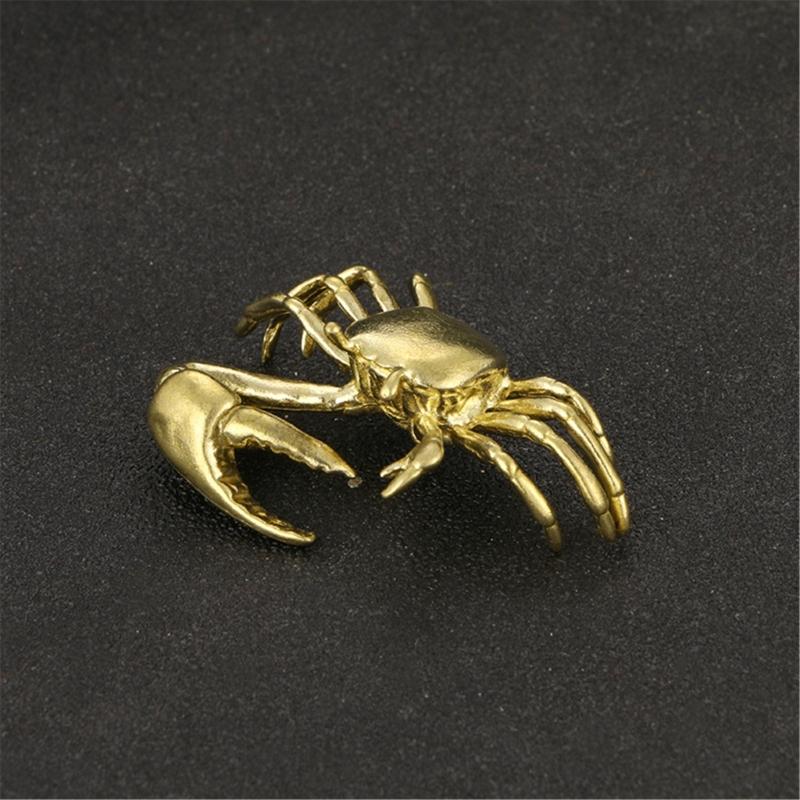 Brass Crabs Statues Figurines Retro Animal Statue Figurines Sculptures Tabletop Centerpieces Home Decors Collectibles