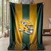 Green Bay Packers Flannel Fleece Blanket Cozy Warm Throw Blanket For Couch Bed Travel All Season Use
