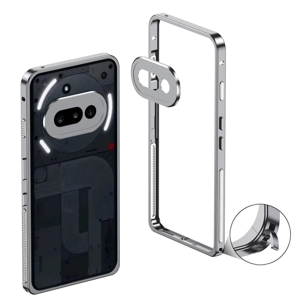 For Nothing Phone (3a) Bumper Cases Metal Frame Heat Dissipation Cover with Lens Protector