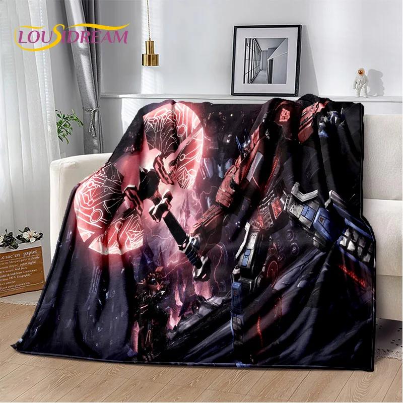 HD Cartoon T-Transformers  Autobots 3D Soft Blankets,Keep Warm Throw Blanket for Picnic Beds Sofa Home Bedroom Gifts Kids Hiking