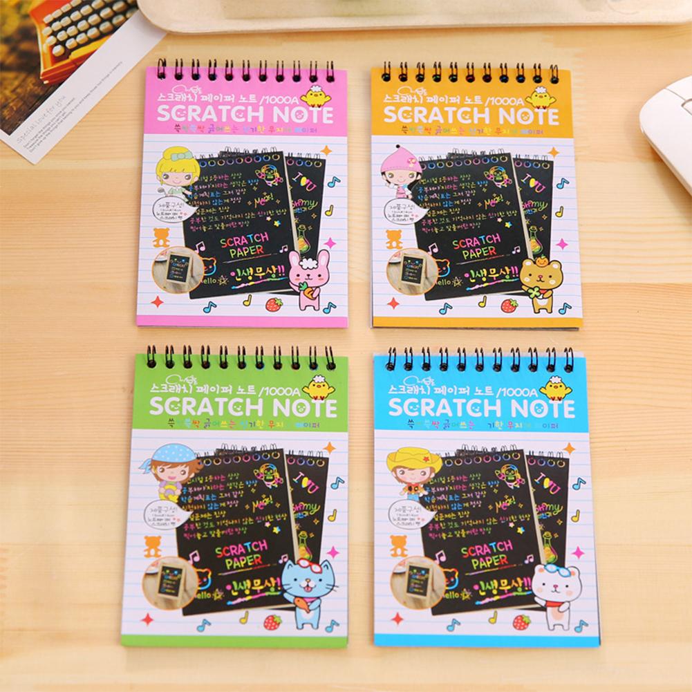 Children Scratch  Arts  Drawing  Paper Creative Colorful Graffiti Fun Diy Coils Painting Book For Party Favor Activities Game Gifts