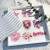 50-Piece Set of Pink Y2K Personality Stickers for Journals, DIY Projects, Phone Cases, and Notebooks