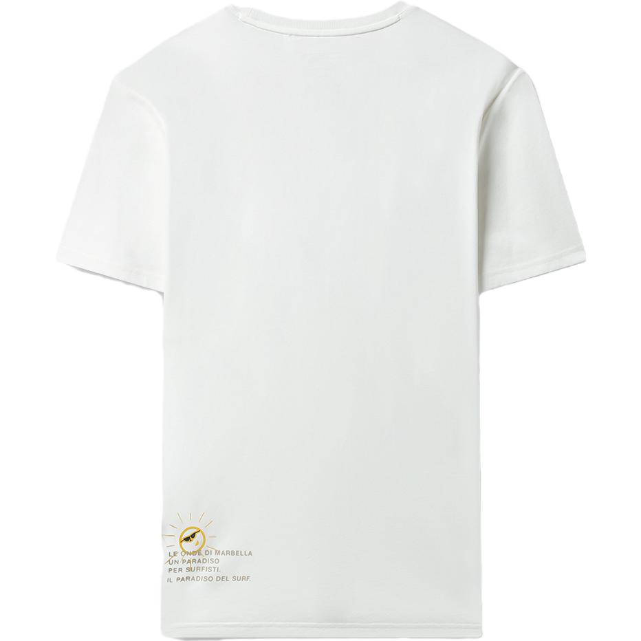 Fila Cartoon Logo Round Neck Short Sleeve T-Shirt Men Tops Cloud-Mushroom-White F11M329113FWT