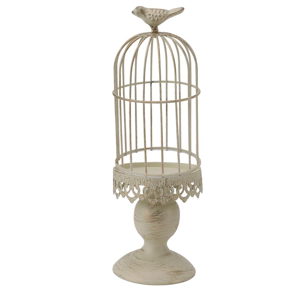 Klatka dla ptaków Świecznik Żelazny Vintage Odłączana Stabilna Podstawa Dekoracja Klatki dla Ptaków do Sypialni Restauracji S