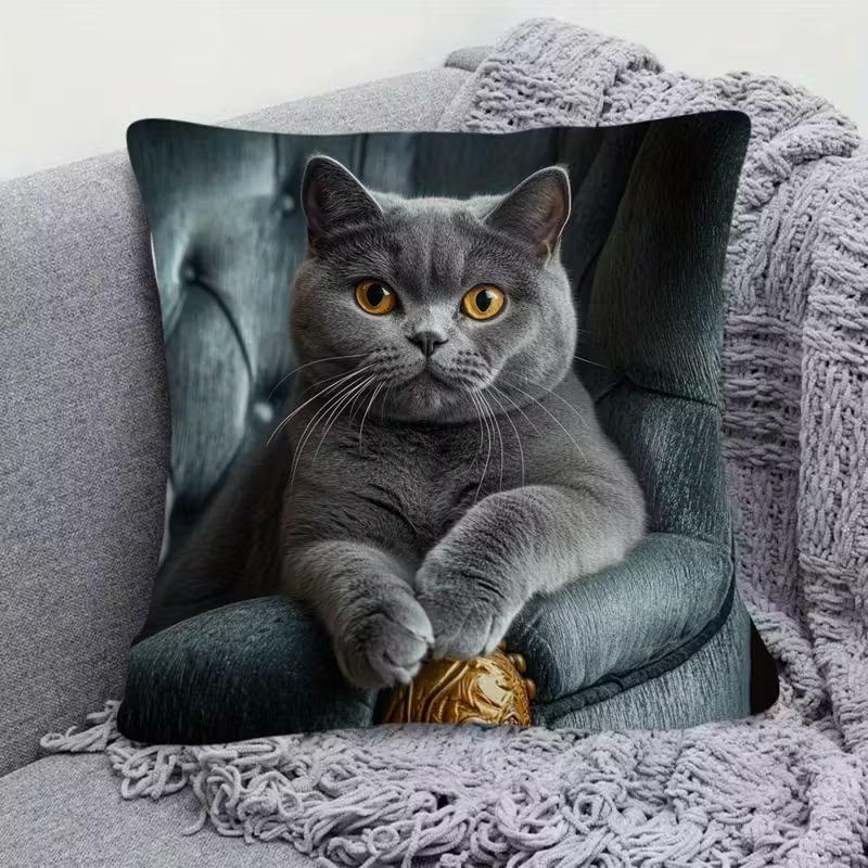 Наволочка с принтом милых животных 2D плоская печать Ненастоящая вышивка Ночной диван Подушка для ночного дивана Style-68 691₽
