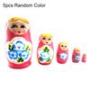 5Pcs Novelty Cartoon Girl Russian Wooden Nesting Dolls Hand Painted Matryoshka