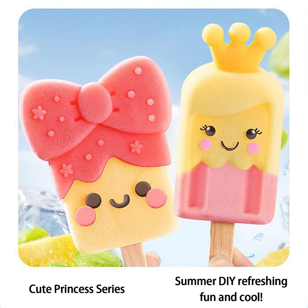 Silica Gel Silicone Small Popsicles Molds With 50 Wooden Sticks Easy-release Homemade Ice Molds Set