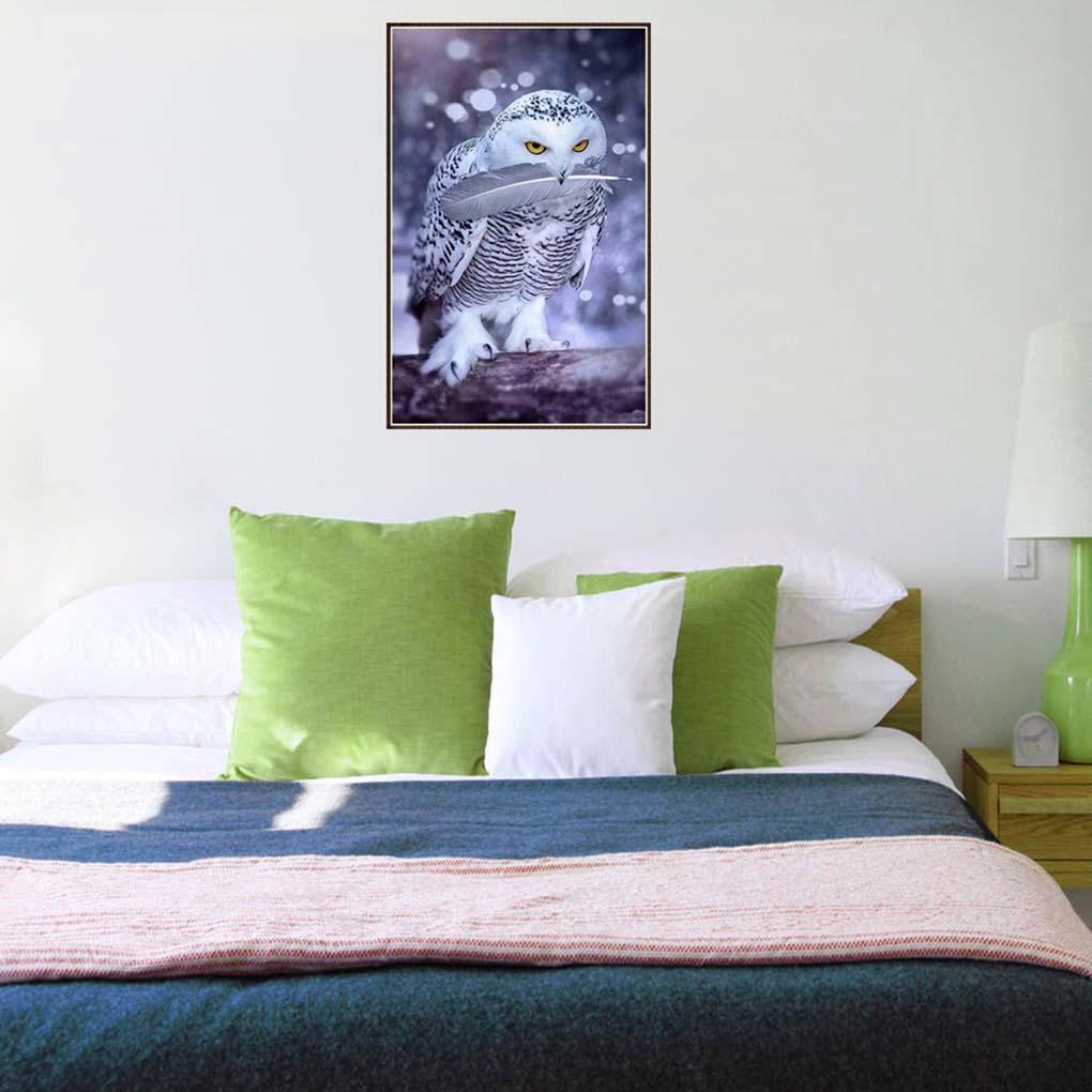 Snow White Owl DIY 5D Rhinestones Diamond Painting