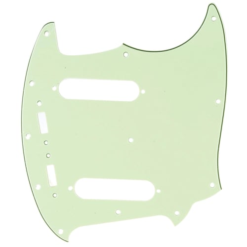 Musiclily Pro 12-Hole Mustang-Style Pickguard for Fender American Mustang Electric Guitar, Mint Green, 3-Piece Set