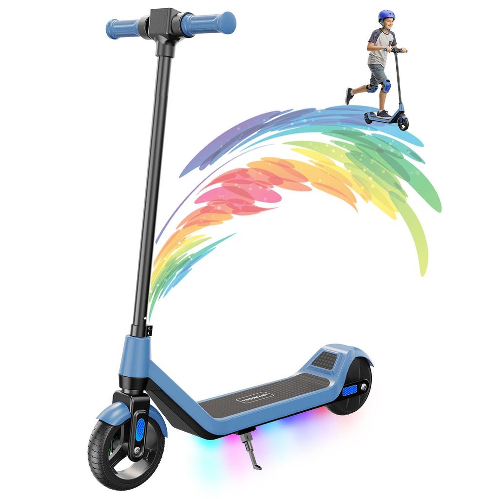 TODIMART Kids Electric Scooter Age 8-12, 16 KM Range, Max Speed 16KM/H, 6.5" Ultra Light Electric Scooter for Kids-Blue