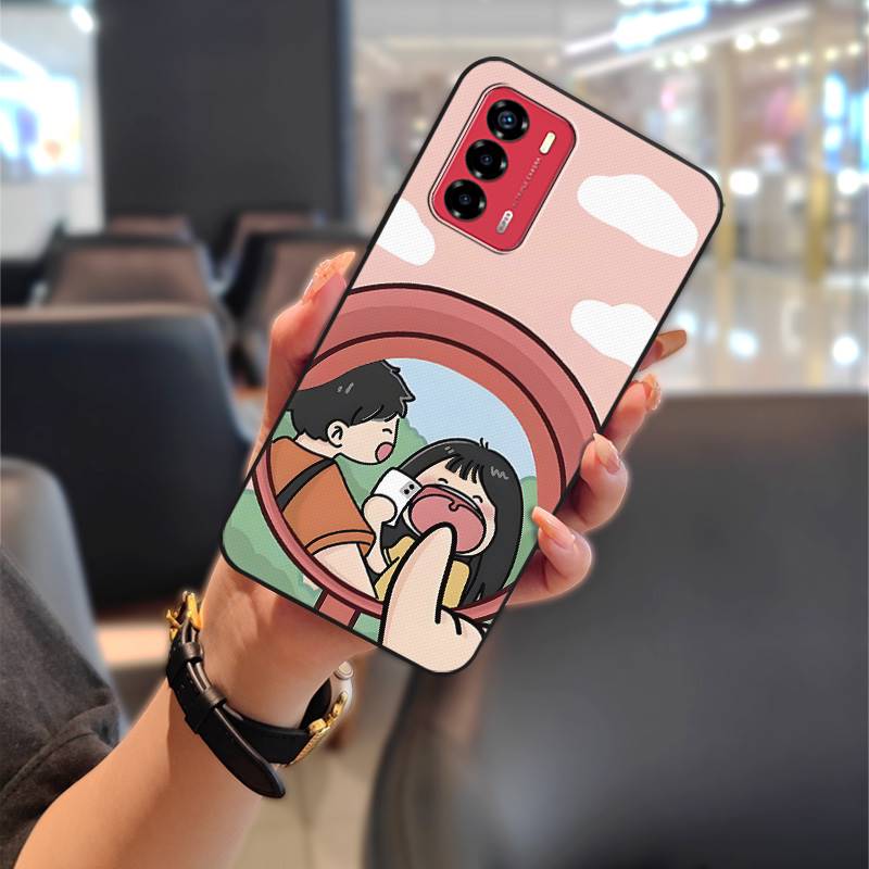 Protective Phone Pouch Phone Case For ZTE Blade V40 Vita/A72 Back Cover Durable Full Wrap Graffiti Silicone Anti-knock