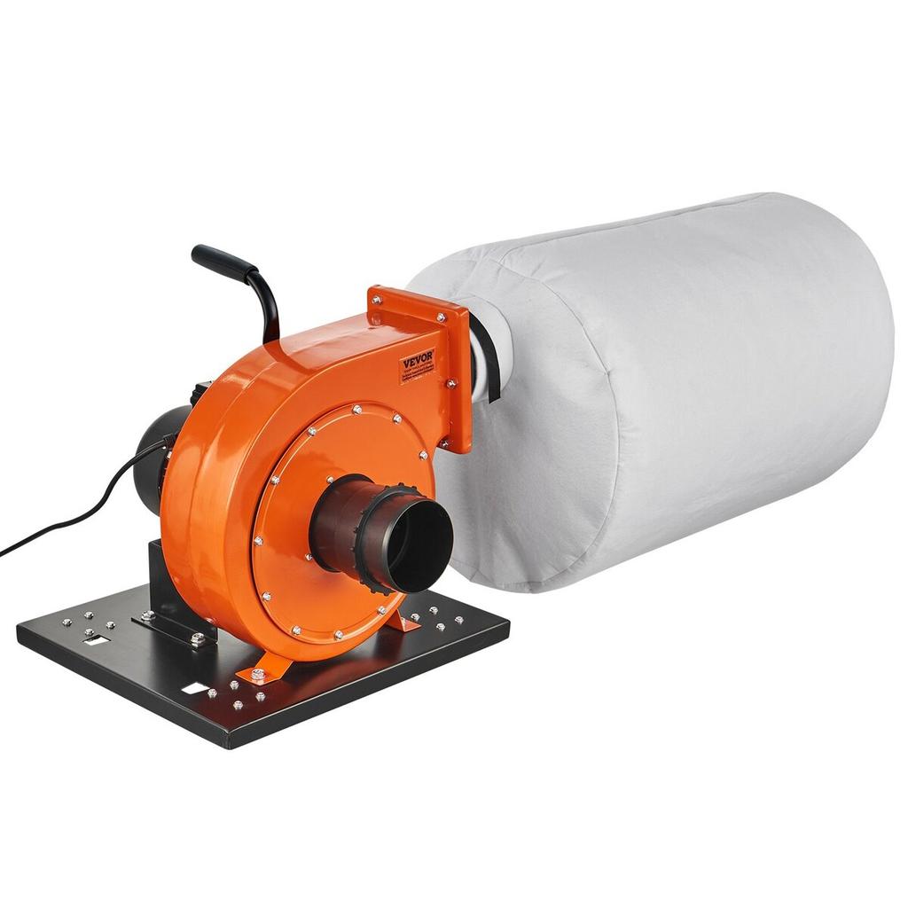 Dust Collector, 1HP 460 CFM Air Flow, Rolling Dust Collector with 21-Gallon Dust Collection Bag, 2.5 Micron Bag Filtration, Industrial Workshop Mobile