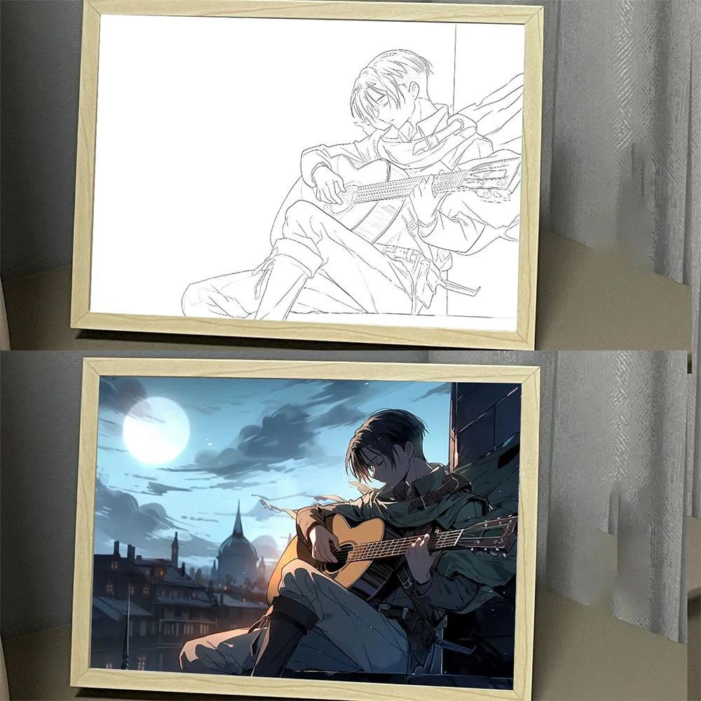 Hot INS Anime Attack On Titan LED Night Light Colorful USB Plug In Three Color Lighting Surprise Desk Lamp Christmas Gift Toy