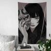 Junji Ito Horror Tapestry Tomie Black White Anime Wall Hanging for Bedroom Living Room Dorm Gothic Room Decoration