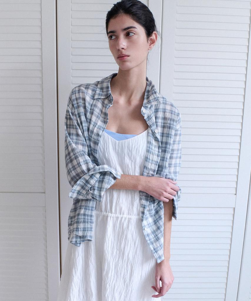 ANDNEEDS Boho Check Shirt (Blue)