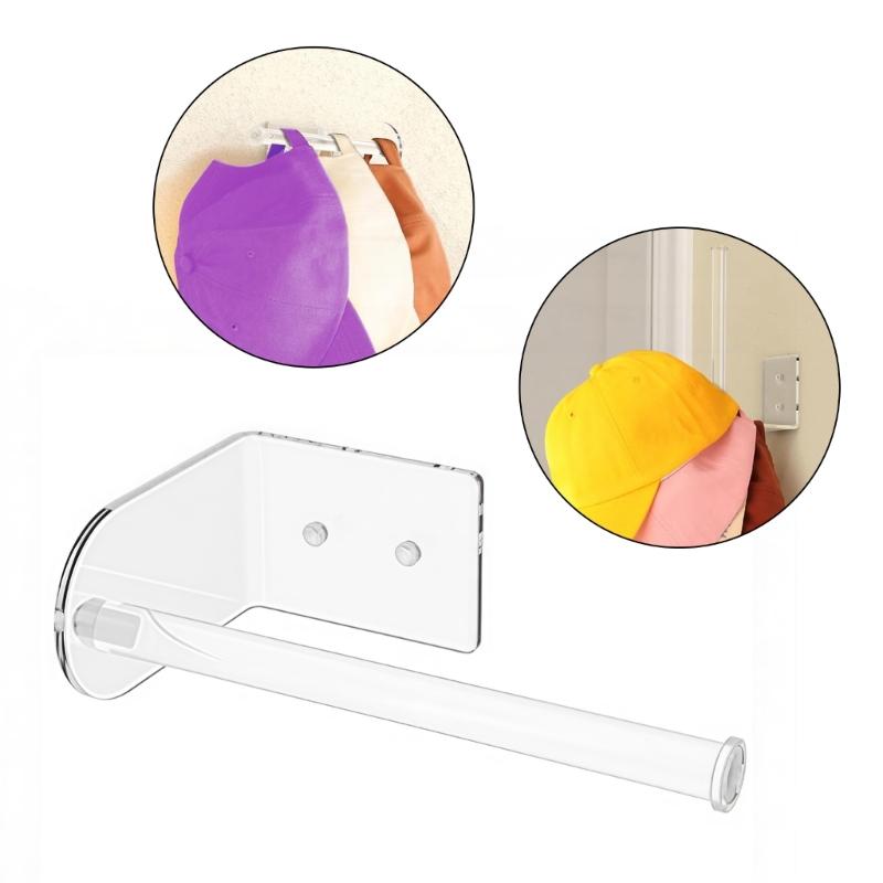 Stylish Acrylic Cap Holder Heavy Duty Wall Mounted Hat Hanger For Bedroom Entryway Closet Organization