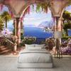 European Style 3D Wallpaper Seaside Landscape Custom Photo Mural Living Room Restaurant Home Decor Wall Painting Backdrop