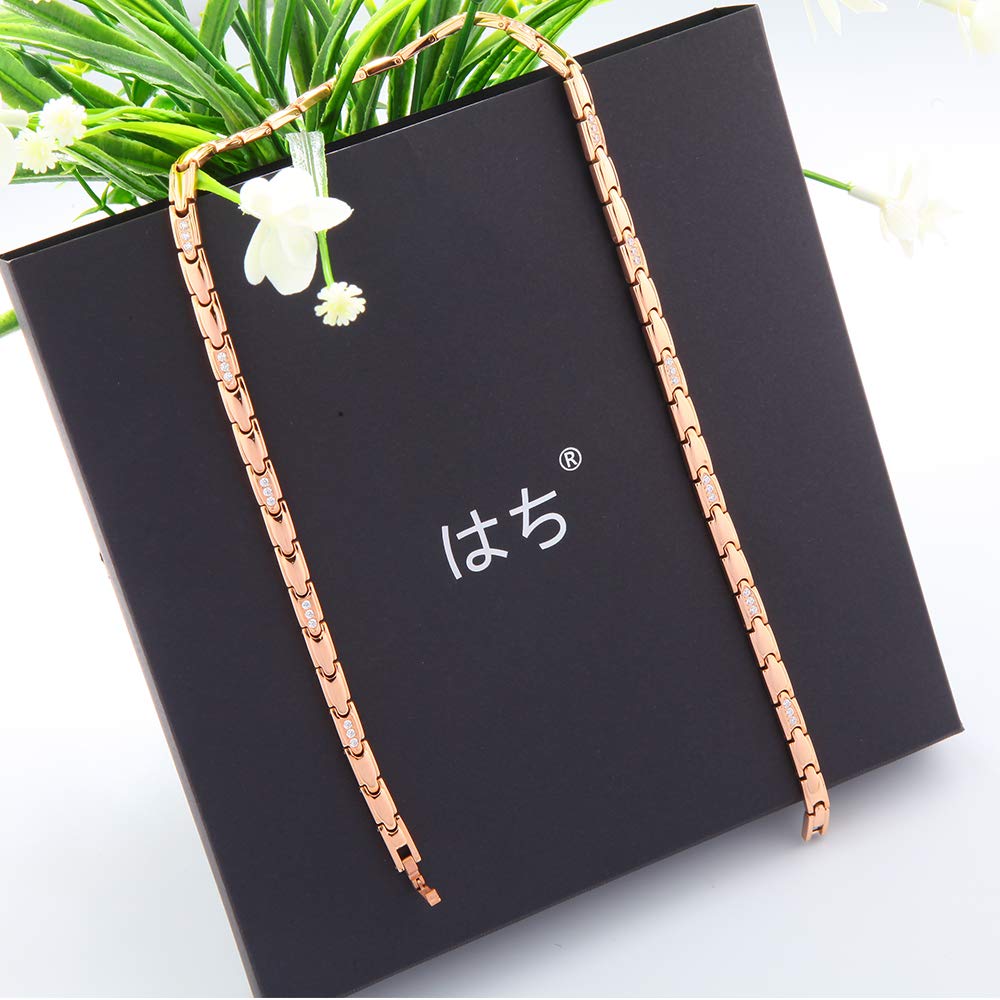 Hachi Women's Titanium Hematite Magnetic Necklace, Anti-Static, Fashion Jewelry, 47.5cm