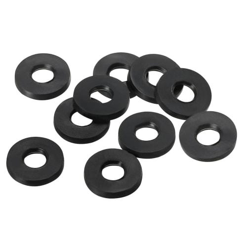 PATIKIL M4 Rubber Flat Washers, 40pcs, 4mm ID x 9mm OD x 1.2mm Thick, for Sealing, Spacer, Gasket, Ring, Faucet, Pipe, Water Hose, Fastener, Bolt, Bla