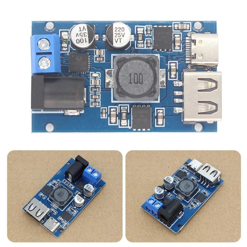 Adjustable Step Down Converters 12V To 5V Converters Module with Type C and USB Port for Fast Charging Devices