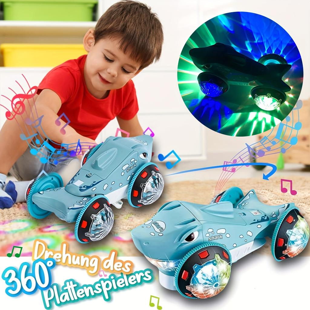 Shark Robot Toy with Auto Obstacle Avoidance, 360° Spinning, Safe ABS Construction Interactive Movement,No Batteries Included,Birthday/Christmas Gift