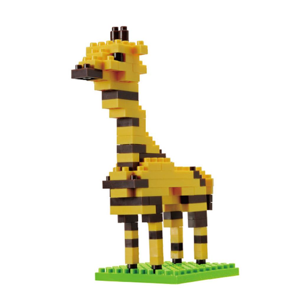 Mini Cartoon Animals Building Blocks 3D Dinosaur Giraffe Kangaroo Panda Diamond Miniature Figures Model Children Educational Toy
