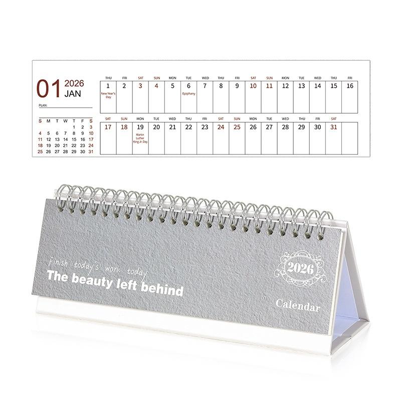 

2026 Korean Calendar Simple, Fresh And Creative Desktop Decoration Plan Check In Notebook