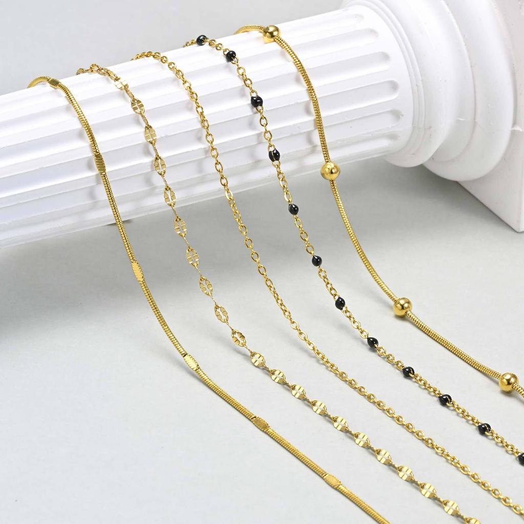 Waterproof Layered Link Chain Anklets Bracelet for Women, Gold Plated Foot Leg Anklets Summer Boho Beach Jewelry Adjustable