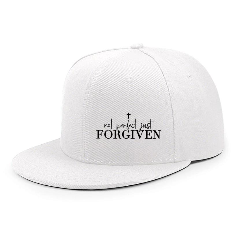 Not Perfect Just Forgiven Cross Christian Baseball Cap Polyester Casual Snapback Hat for Unisex Adults One Size