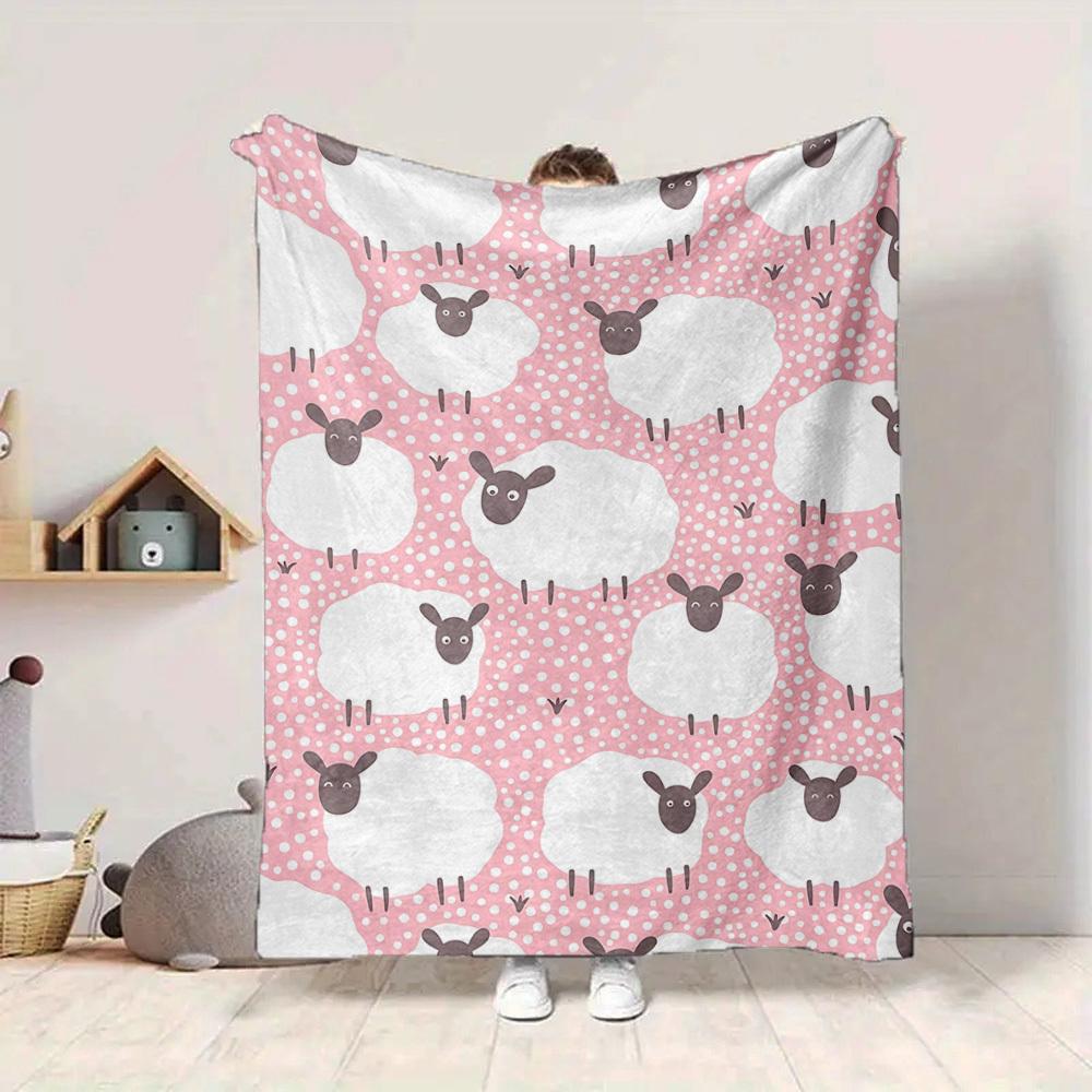 1 Stück Schafmuster-Decke Warm, Gemütlich Und Weich, Geeignet für Sofas, Betten, Autos Und Bürogebrauch. Perfekt für Camping Und Reisen, Was Sie zu Einem Tollen Geschenk Macht