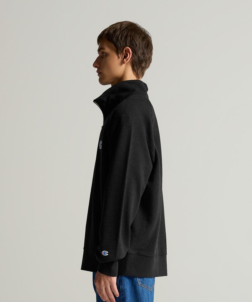 Champion Heritage Logo Loose Fit Half Zip Black