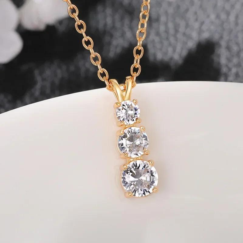 European And American Gold Heart-Shaped Zircon Simple Necklace For Women, High-End Fashion Temperament, Niche Design, Jewelry Wh