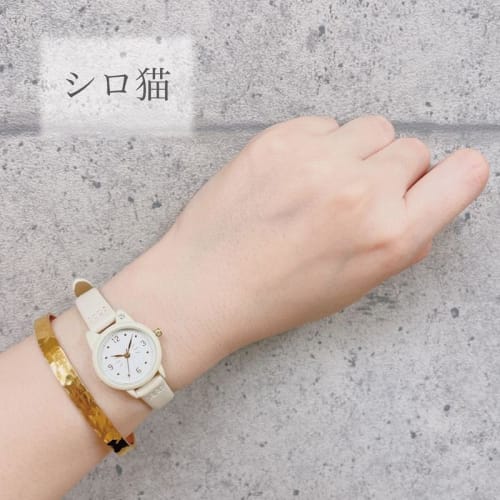 Follow (Follow) Watches Follow Catmint Cat Case Watch H01023S-1 IV Women's Ivory