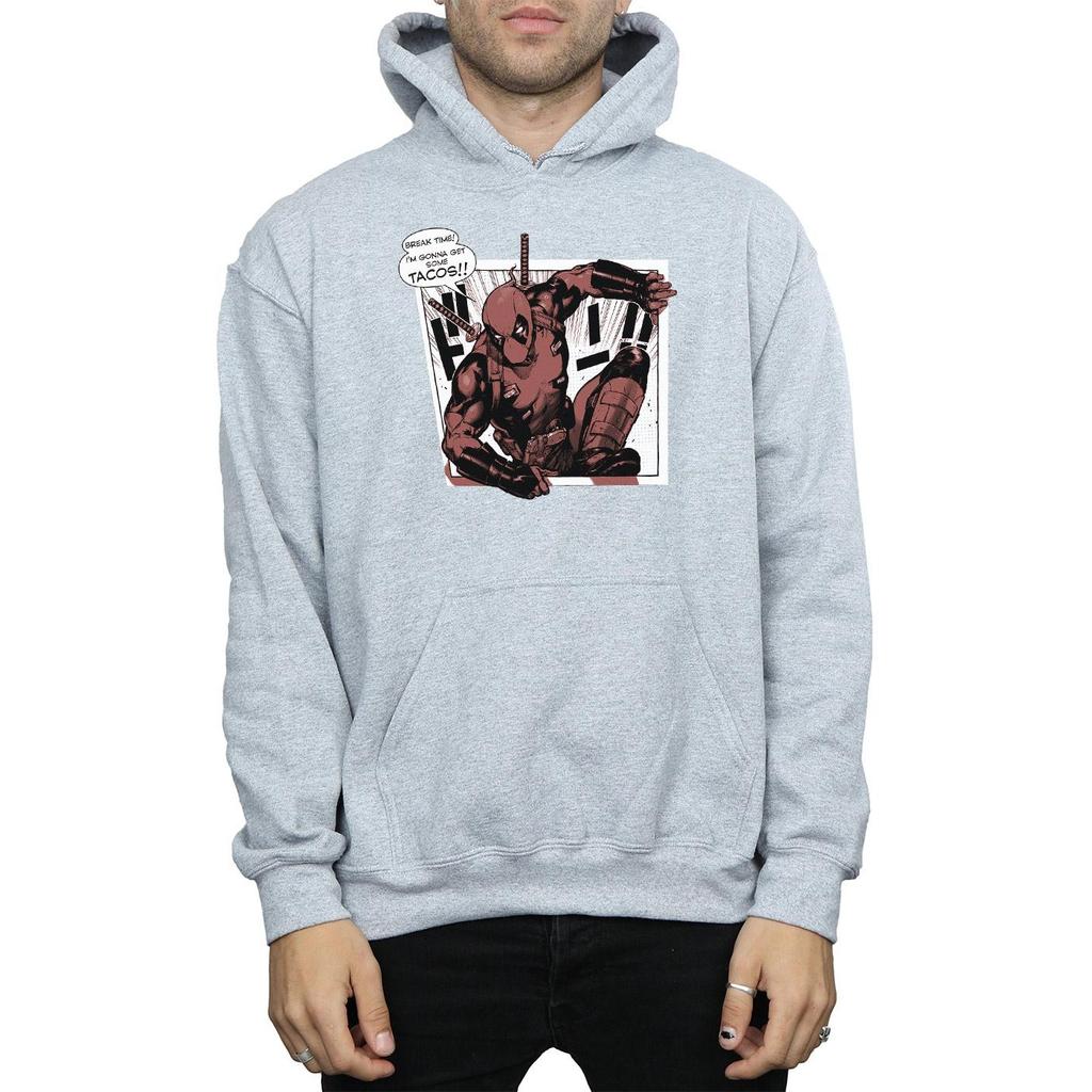 Marvel Mens Deadpool Breaktime Tacos Hoodie