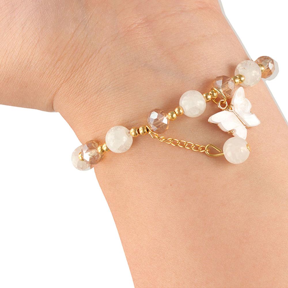 Sweet Glass Beads Bracelet Crystal Women Bangle Personality Korean Style Bracelet  Female