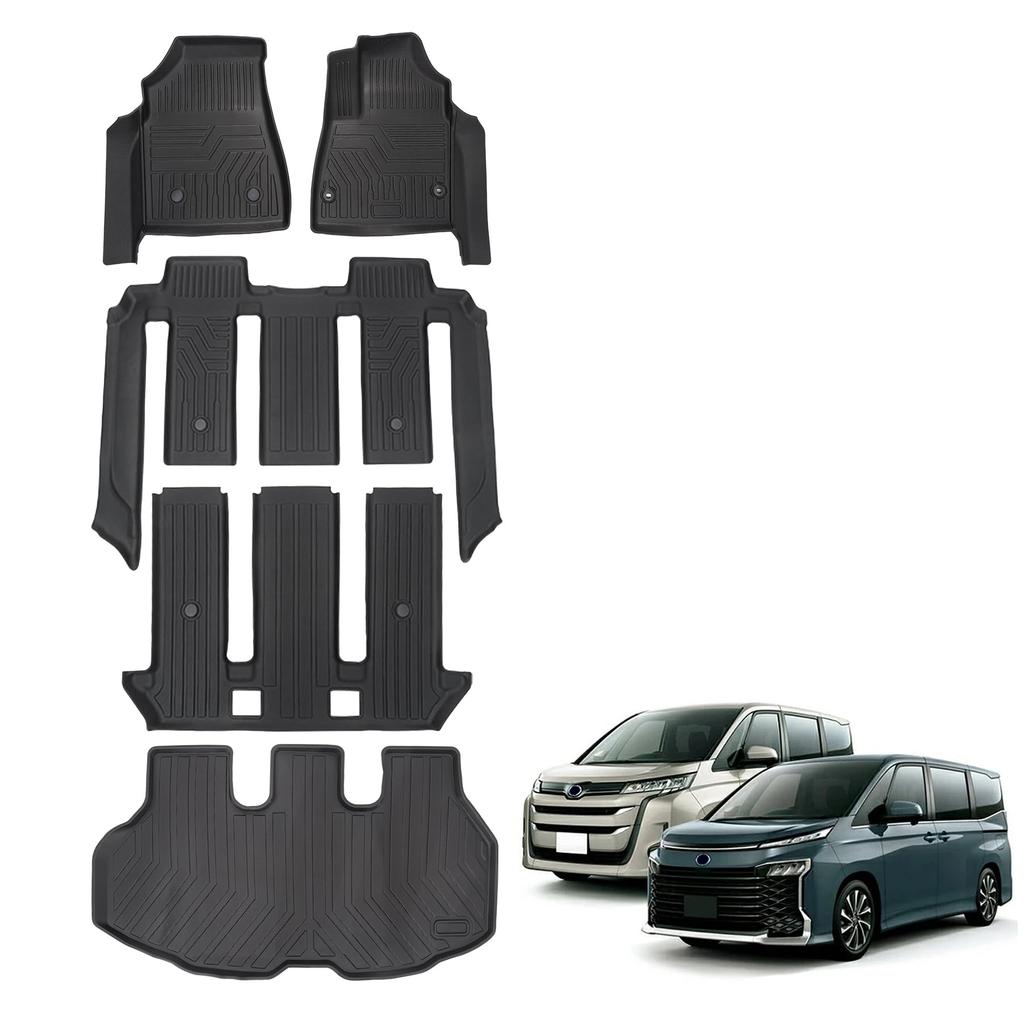 Set of Floor Mats and Luggage Mats for the New 90 3D Car Mats with a 3D Structure for Vehicles Voxy January 2022 and TPE Custom Designed for Your Easy