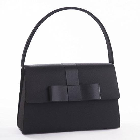 Aurora Formal Bag with Large Ribbon, Black, Water-Repellent, Perfect for Weddings, Funerals, and Other Formal Occasions, Black, Women's