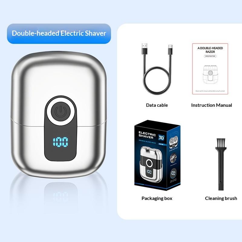 New Shaver Mini Digital Display Bearer Rechargeable Washable Car Small Steel Cannon Electric Razor Men's Portable Electric Razor