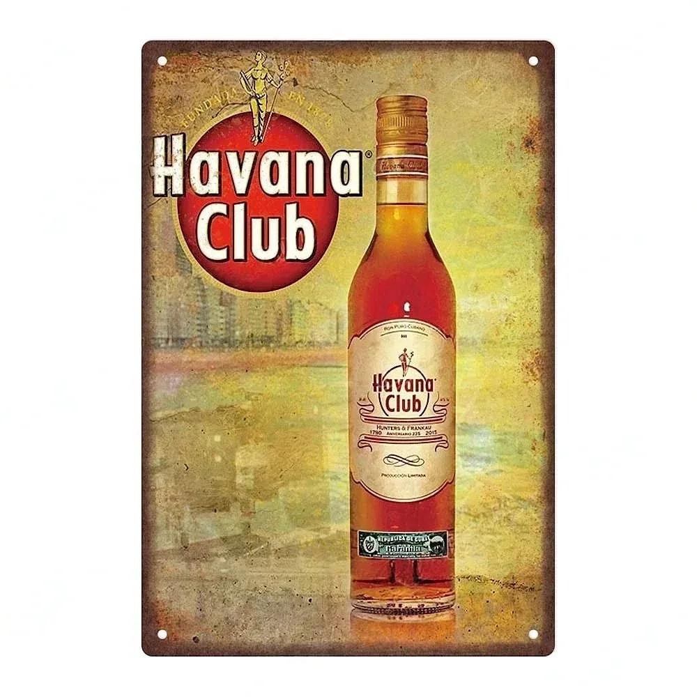 Vintage HAVANA CLUB,JAMESON,Značka Piva Kovový Plechový Znak Dekorativní Tabule Pro Klub Mužskou Jeskyni Bar Dílnu Hospodu Hotel Kavárnu Nástěnná Dekorace