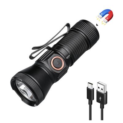 Lanterna de Mão Potente LED 1050 USB 5 Níveis de Brilho Nova EDC IPX8 da TrustFire, Ideal para Desastres e Acampamento, Lúmens, Magnética, Tipo-C,